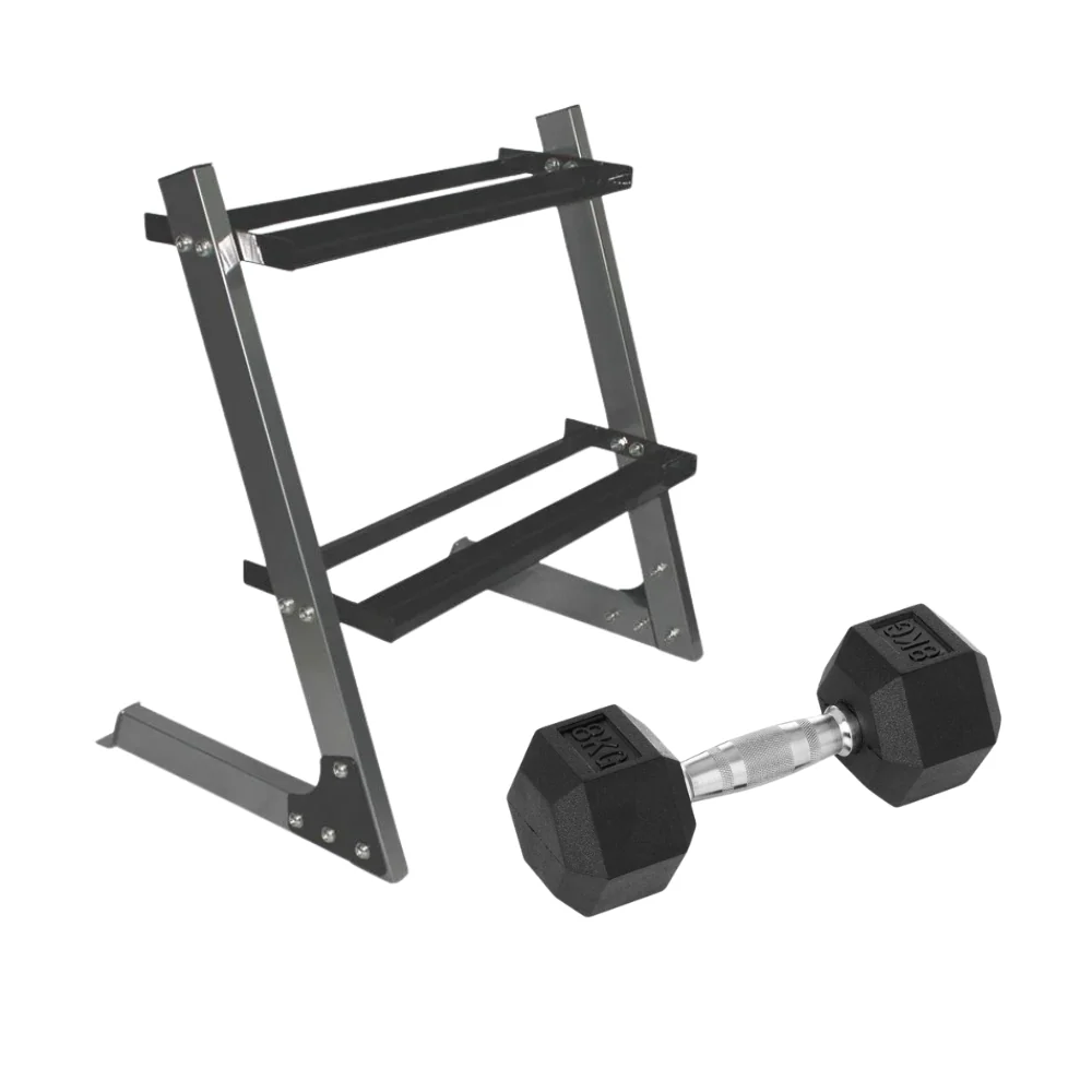FITLAB 2 Tier Compact Dumbbell Rack Bundle (4,6,8,10,12.5kg Pairs)
