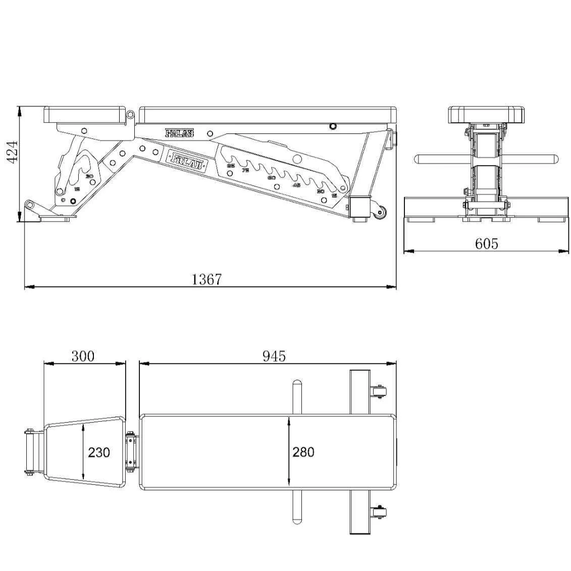 FITLAB Commercial Pro Series Bench - Image 14