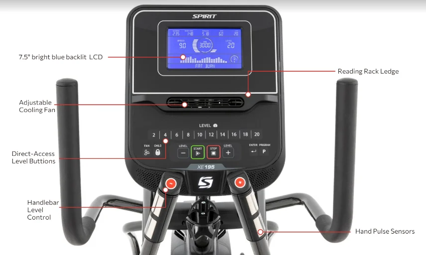 Spirit XE195V2 Elliptical - Image 10